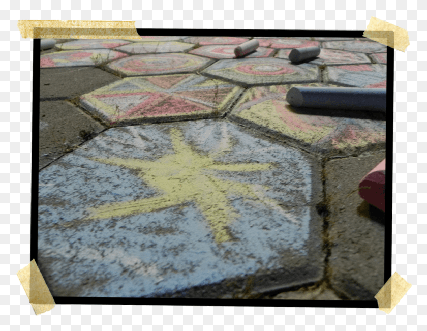 1000x758 Our Chalk Drawing Started To Get Bigger And Bigger, Flagstone, Walkway, Path HD PNG Download