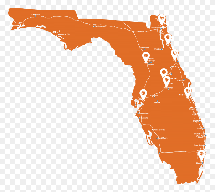 975x862 Our Locations Florida State Map Logo, Plant, Leaf, Land HD PNG Download