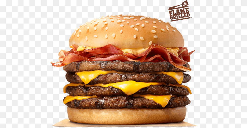 501x435 Our Made To Order Bk Quad Stacker Boasts Four Flame Grilled Burger King Stacker, Food PNG