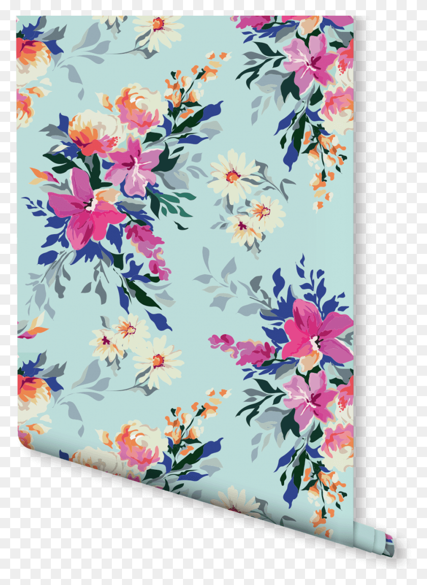 926x1297 Our Meredith Wallpaperl Features Colourful Bouquets Bright Floral Print, Graphics, Floral Design HD PNG Download
