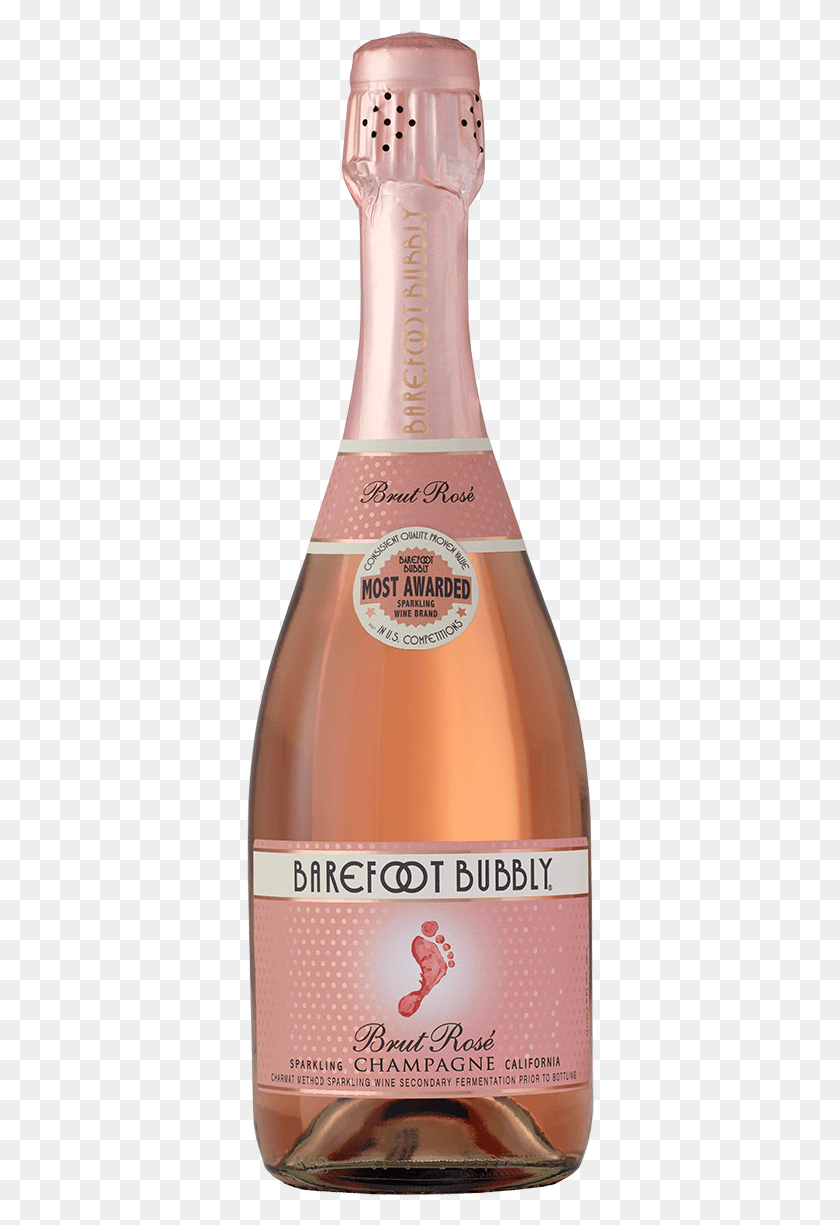 348x1165 Nuestro Vino Brut Ros Barefoot Brut Rose Champagne, Botella, Cerveza, Alcohol Hd Png
