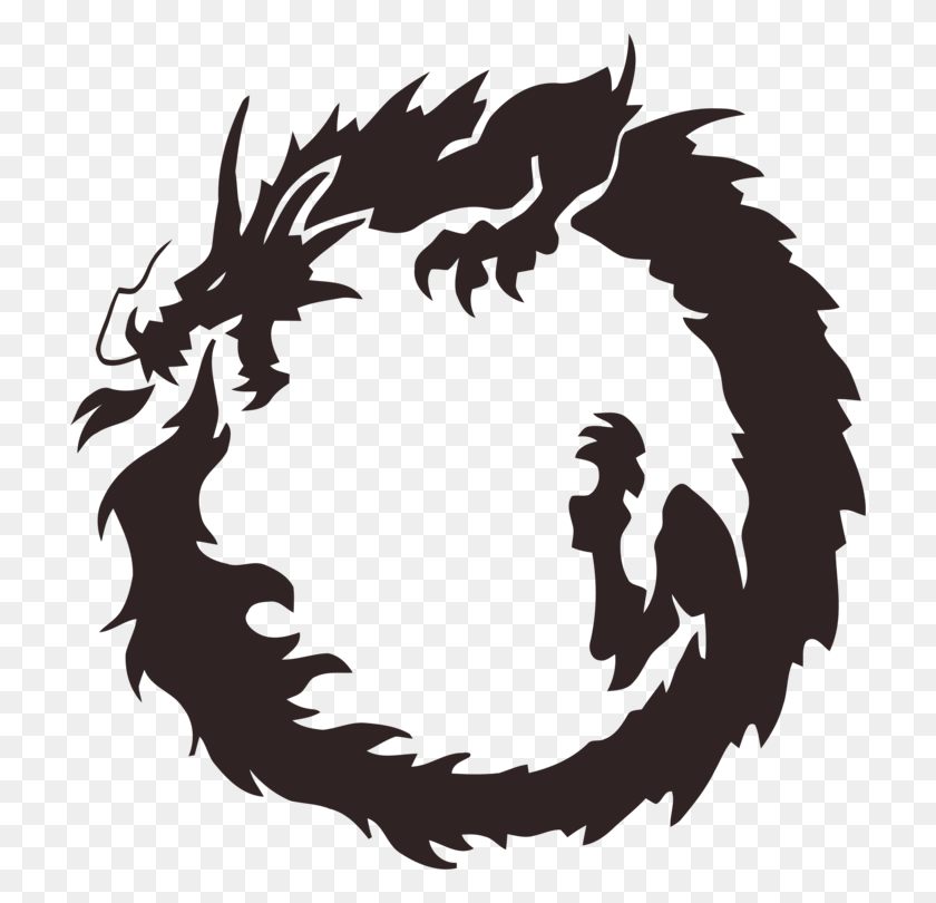 714x750 Ouroboros Chinese Dragon Japanese Dragon Drawing Dragon In A Circle HD PNG Download