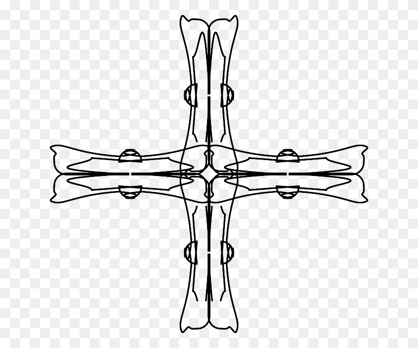 640x640 Outline Cross Crosses Christian Religion Sacred Greek Cross, Crucifix, Symbol, Ceiling Fan HD PNG Download