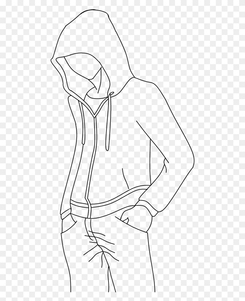 495x972 Outline For Hoodie Designs Drawing Base Manga Drawing Sketch, Gray, World Of Warcraft HD PNG Download