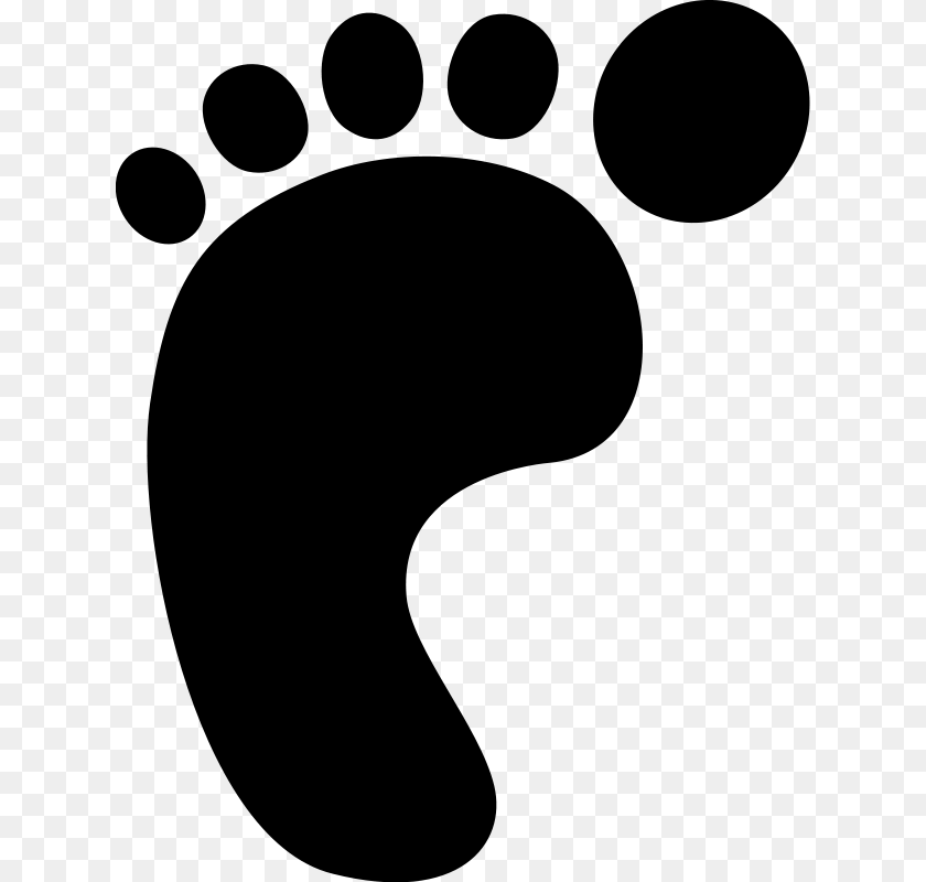 630x800 Outline Of A Footprint, Gray Sticker PNG