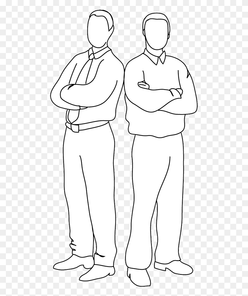 503x945 Outline Of A Person Standing People Back To Back Drawing, Human, Hug, Hand HD PNG Download