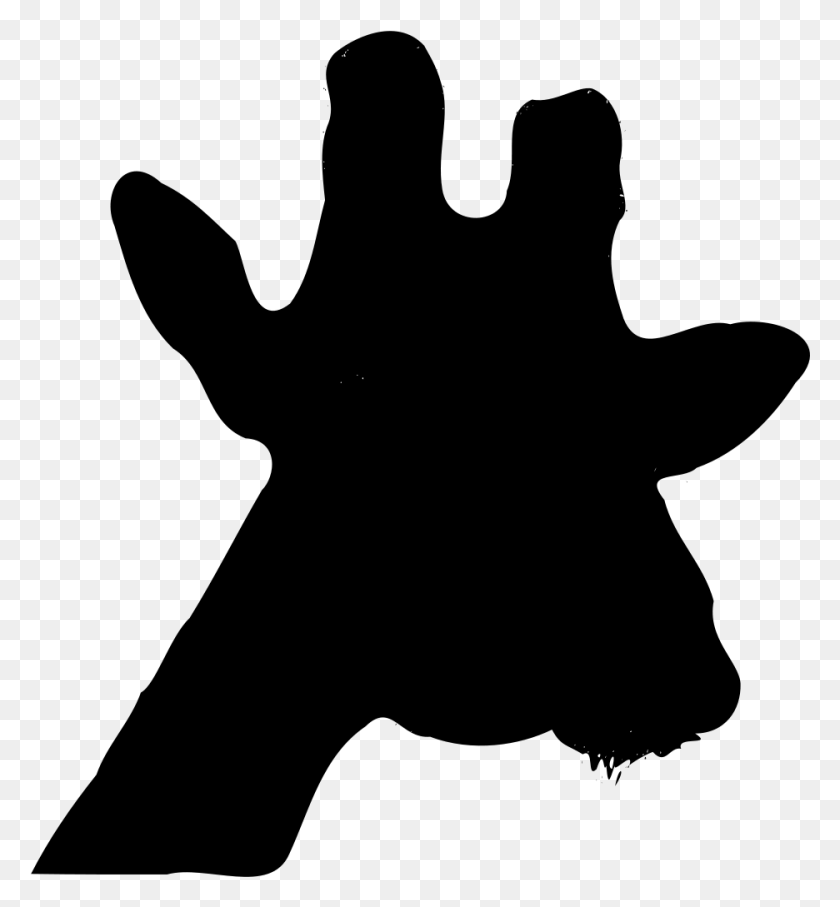 936x1017 Outline Of Giraffa Camelopardalis Giraffe Head Silhouette, Gray, World Of Warcraft HD PNG Download
