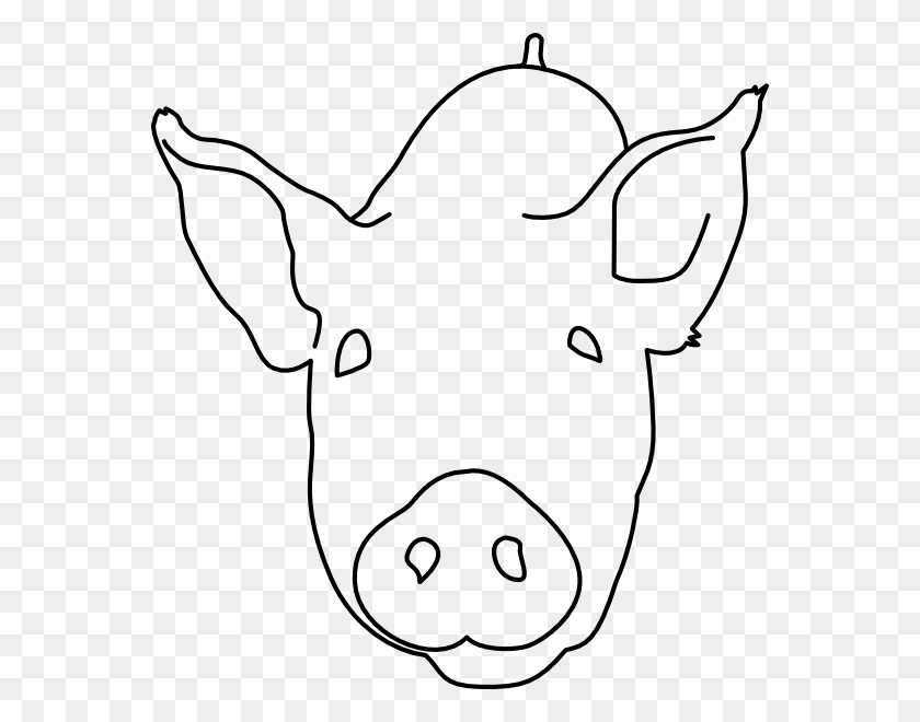 564x600 Outline Of Pig Head, Mammal, Animal, Hog HD PNG Download