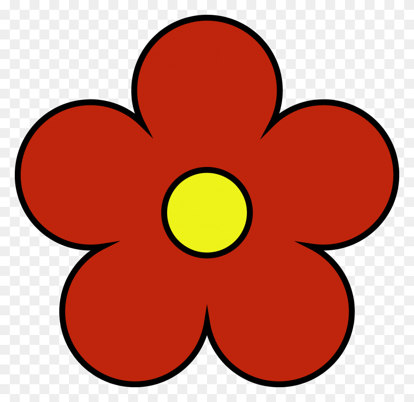 1907x1850 Outside Red Inside Yellow Flower Clipart Simple Flower Clip Art, Logo, Symbol, Trademark HD PNG Download
