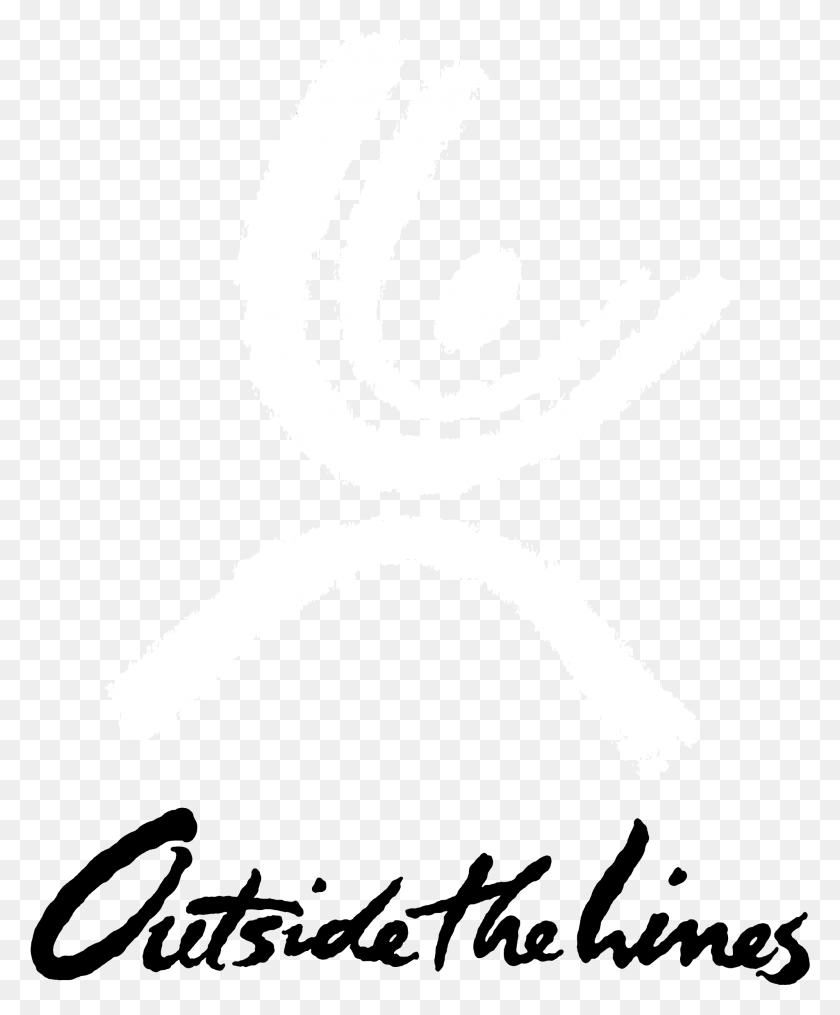 1903x2331 Fuera De Las Líneas Logotipo De Caligrafía En Blanco Y Negro, Espiral, Símbolo, Marca Registrada Hd Png