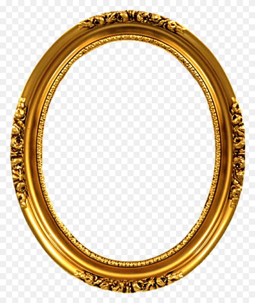 1001x1205 Oval Golden Frame, Gold HD PNG Download