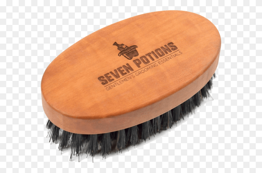 583x496 Oval Shaped Pear Wood With Natural Boar Bristles Seven Boar Beard Brush, Tool, Toothbrush, Hat HD PNG Download