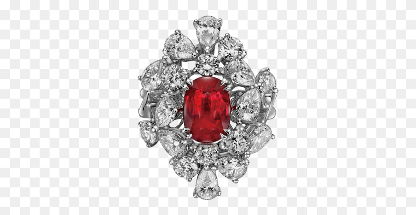 287x376 Oval Shaped Ruby And Diamond Ring, Accessories, Accessory, Jewelry HD PNG Download