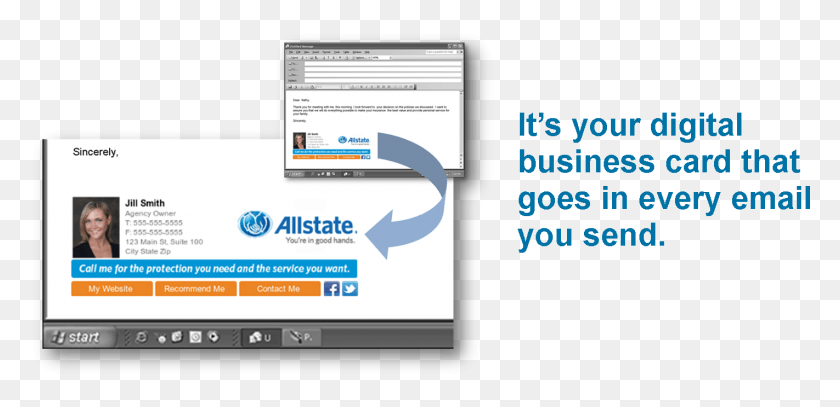 1422x634 Over 24000 Allstate Agents And Staff Members Are Currently Allstate Email Signature, Person, Human, Computer HD PNG Download