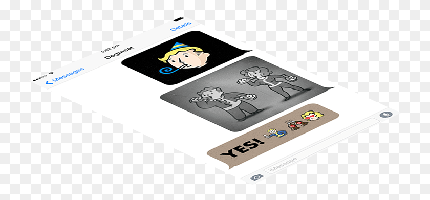 730x331 Más De 60 Emoji Y Gifs Animados De Vault Boy Gadget, Texto, Papel, Flyer Hd Png