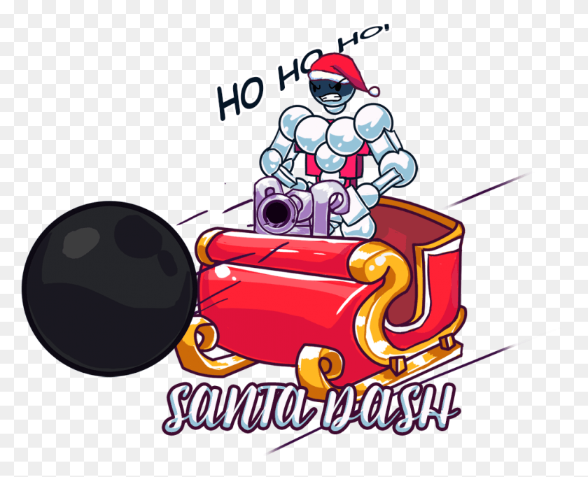983x784 Over Santa Dash Cartoon, Weapon, Weaponry, Bomb HD PNG Download