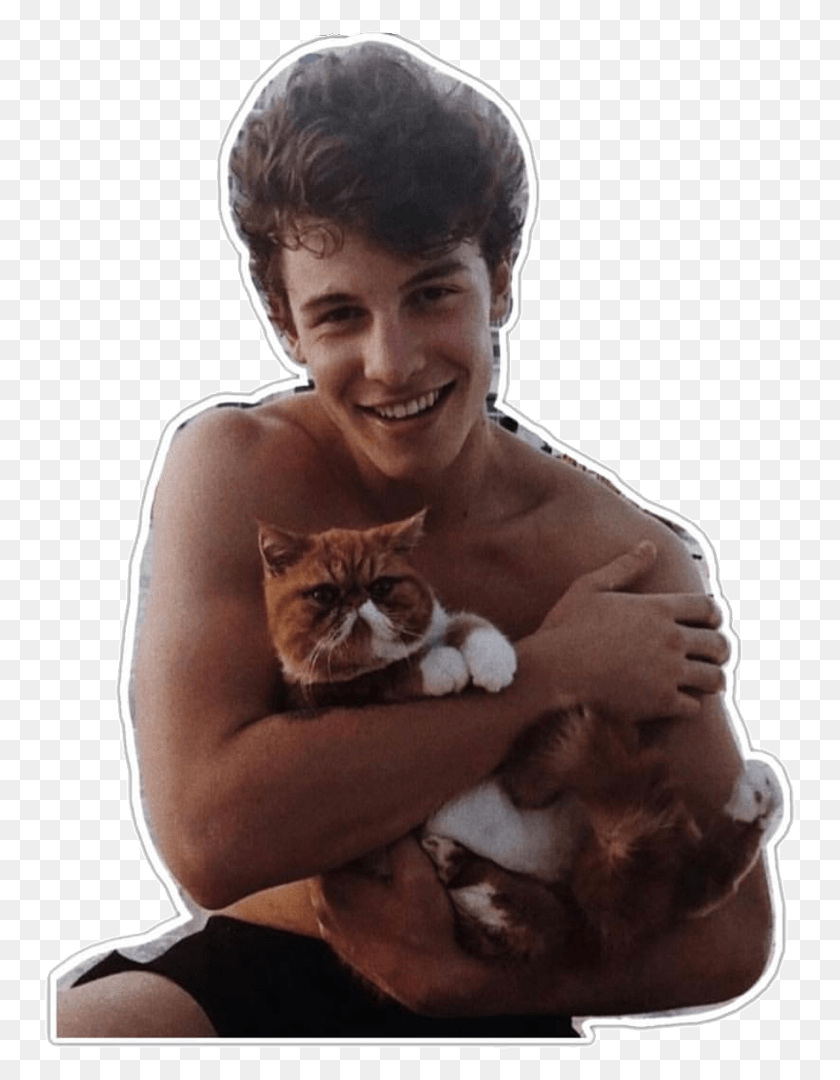 754x1020 Overlays Complex Singers People Overlay Pngs Shawn Mendes And Cat, Person, Human, Pet HD PNG Download