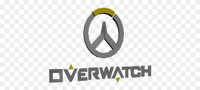 430x317 Overwatch Game Logo Model In Silver And Yellow Circle, Poster, Advertisement, Symbol HD PNG Download