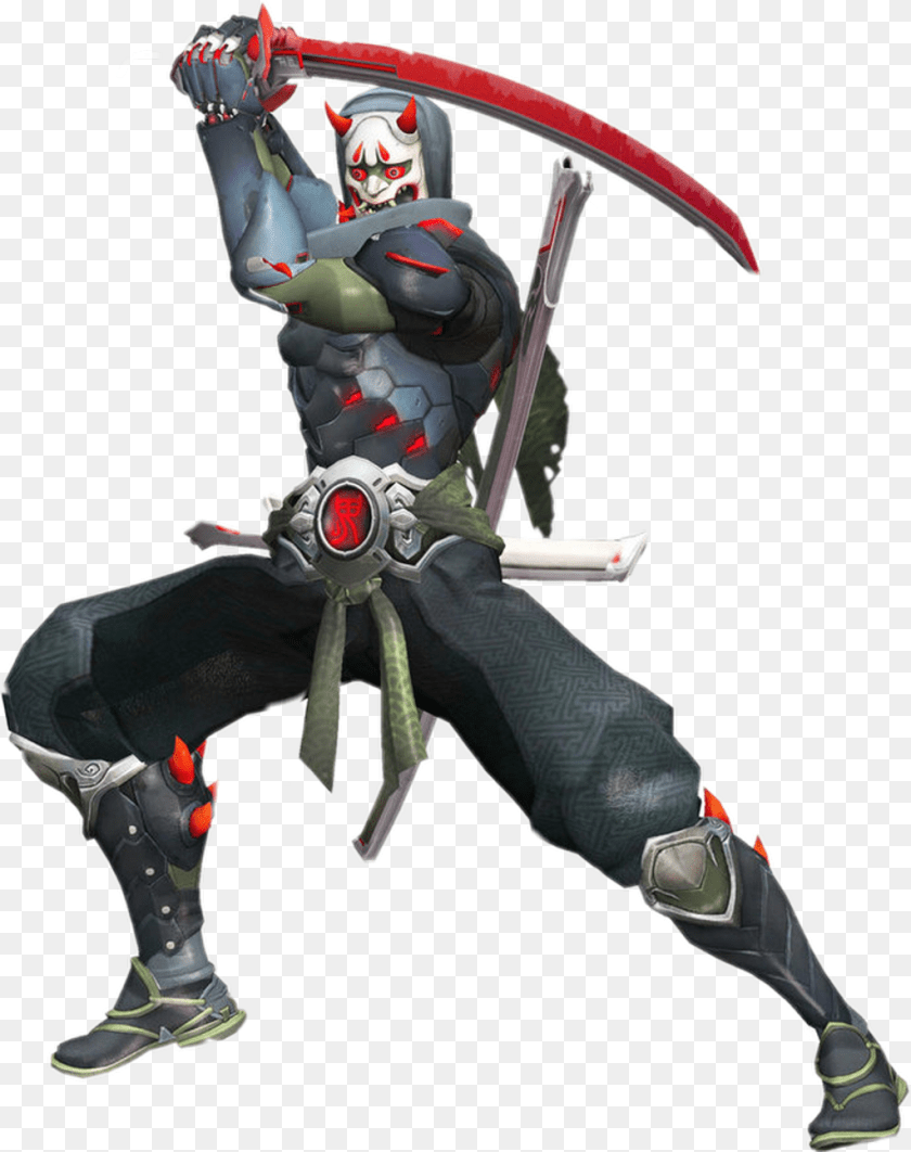 1024x1295 Overwatch Genji Oni Genji Oni Overwatch, Person, Sword, Weapon, Ninja PNG