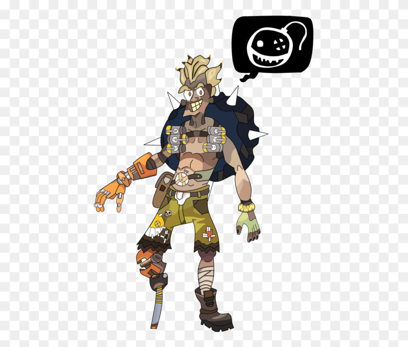 455x654 Overwatch Junkrat Illustration, Person, Human, Costume HD PNG Download