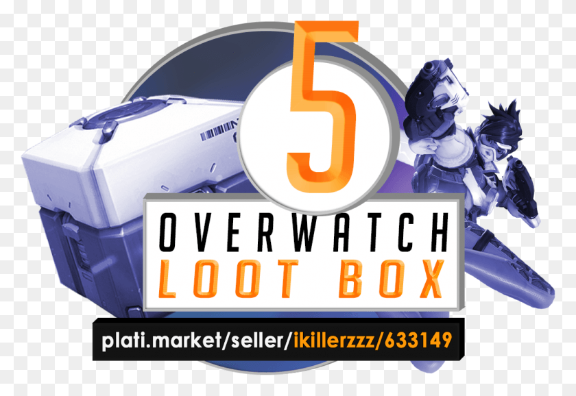 1019x677 Descargar Png Overwatch Loot Box X5 Twitch Prime Key Diseño Gráfico, Cartel, Publicidad, Texto Hd Png