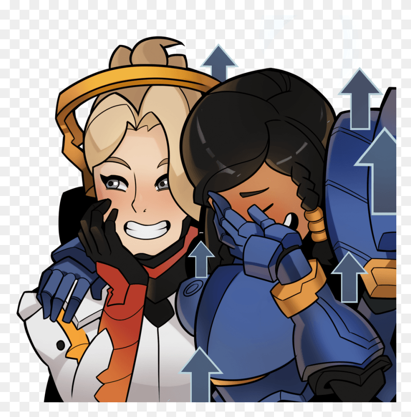 931x945 Overwatch Mercy And Pharah By Splashbrush Mercy And Pharah Meme, Person, Human, People HD PNG Download