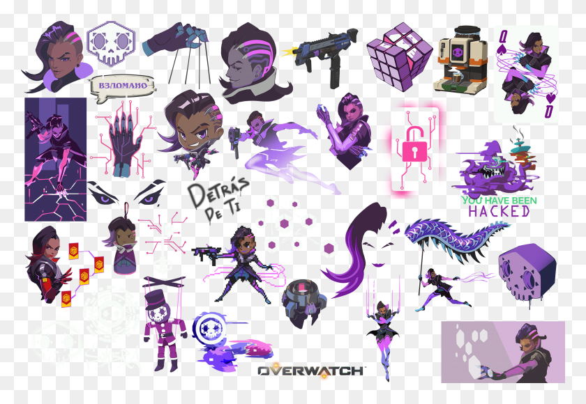 4500x3000 Overwatch Sombra Dva And Mercy HD PNG Download