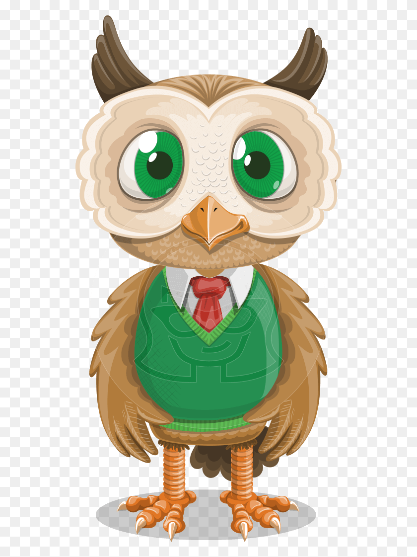 537x1061 Owl Teacher Cartoon Vector Character Aka Professor Cartoon, Toy, Animal, Bird HD PNG Download