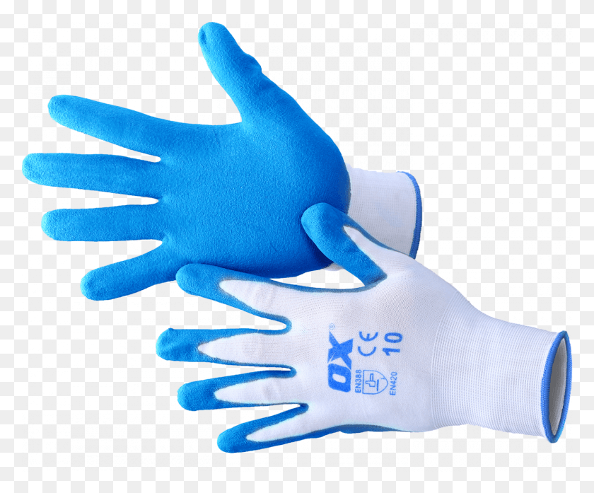 1501x1227 Ox Polyester Lined Nitrile Glove Glove, Clothing, Apparel, Person Descargar Hd Png