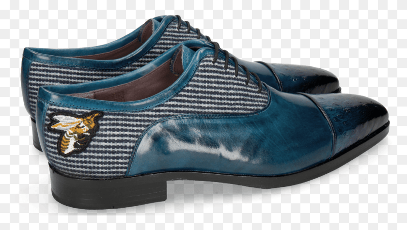 1017x542 Oxford Shoes Lance 23 Ostrich Mid Blue Bee Patch Slip On Shoe, Footwear, Clothing, Apparel HD PNG Download