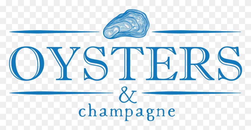 1606x771 Oysters Champagne Logo Blue Nohac Drawing, Text, Alphabet, Word HD PNG Download