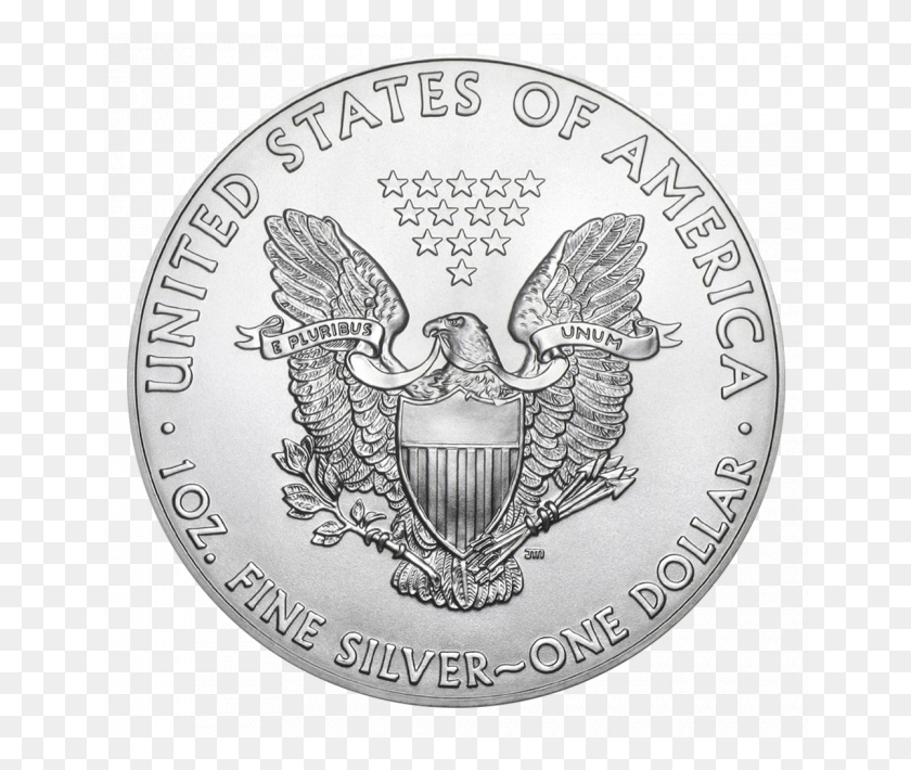 650x650 Oz American Eagle Silver Coin Front American Eagle Silver Coin, Money HD PNG Download
