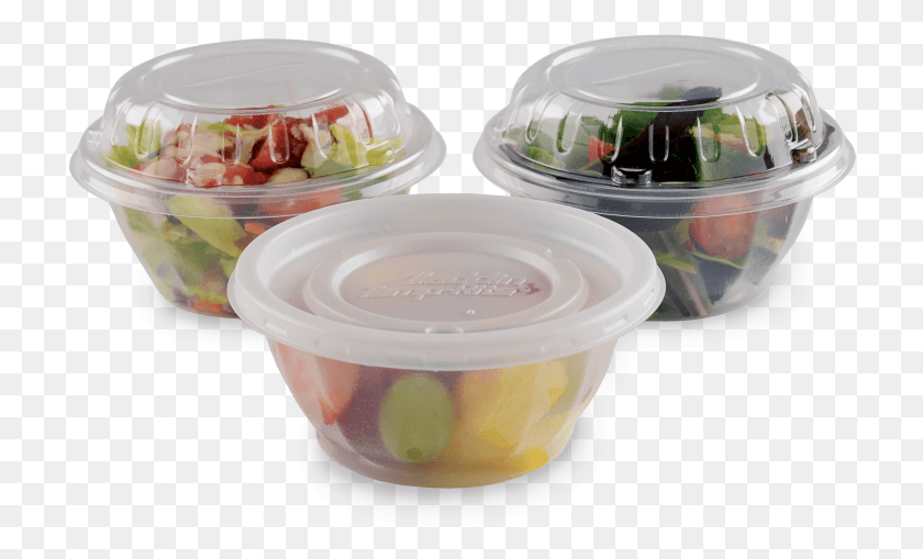 718x449 Oz Disposable Bowls With B71 Flat Lid And Adl43a Lid, Bowl, Dessert, Food HD PNG Download