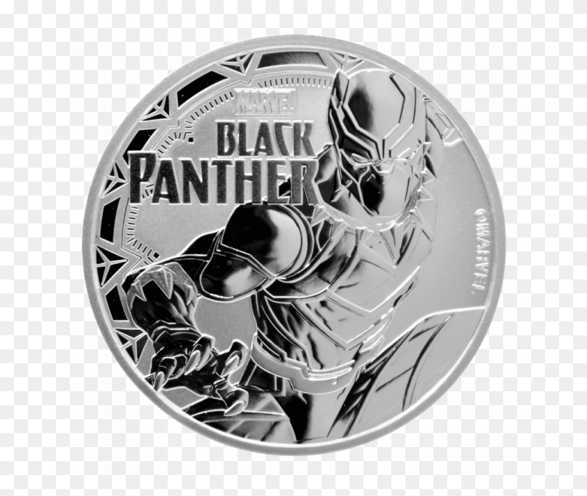 650x650 Oz Marvel39s Black Panther Silver Coin Black Panther Silver Coin, Helmet, Clothing, Apparel HD PNG Download