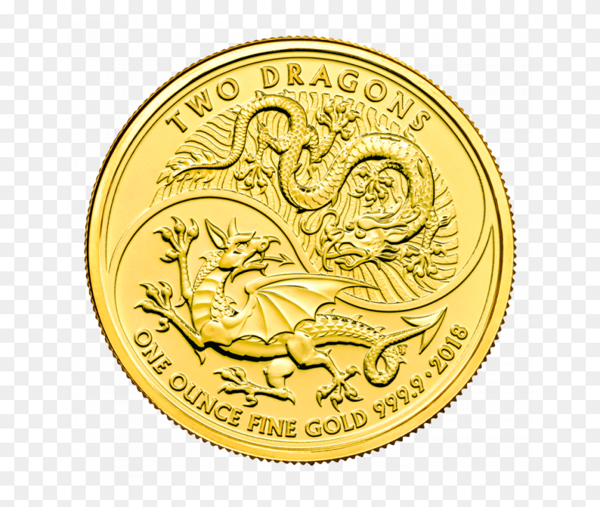 650x650 Oz Two Dragons Gold Coin Front Two Dragons Gold Coin, Money, Rug HD PNG Download