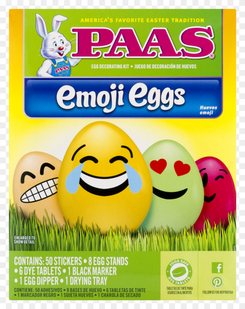 1404x1801 Paas Emoji Eggs Easter Egg Decorating Kit Paas Unicorn Color Whip Directions HD PNG Download