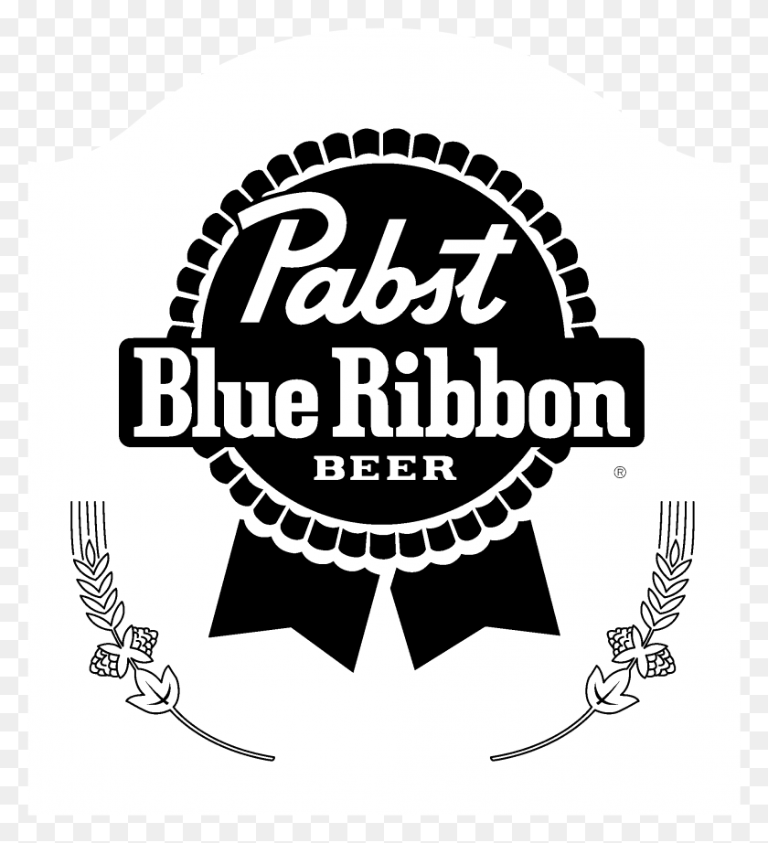 1981x2191 Pabst Blue Ribbon Logo Black And White Pabst Blue Ribbon Logo, Label, Text, Symbol HD PNG Download