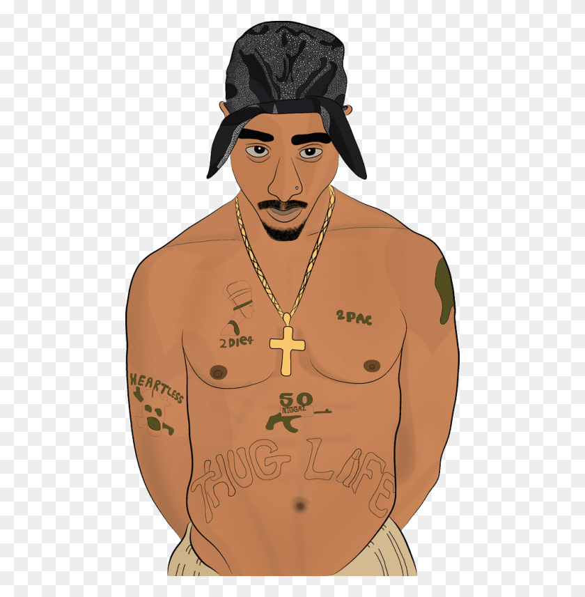 480x797 Pac Free Transparent Background Cartoon Drawings Of Rappers, Pendant, Person, Human HD PNG Download