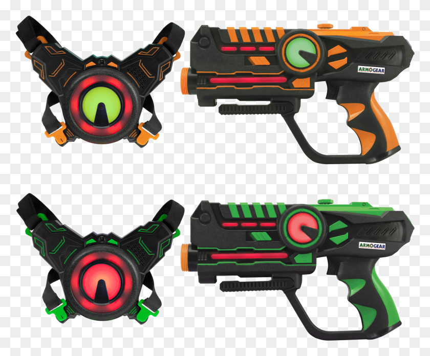 2041x1666 Pack Guns Amp Vest Armogear Laser Battle, Toy, Weapon, Weaponry HD PNG Download