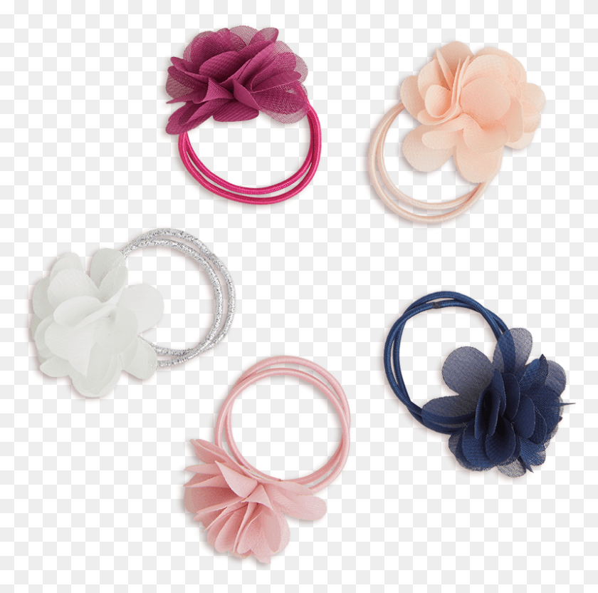 797x789 Pack Hair Elastics Pink Artificial Flower, Clothing, Apparel, Headband Descargar Hd Png