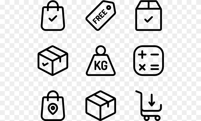 529x505 Package Delivery, Gray Sticker PNG