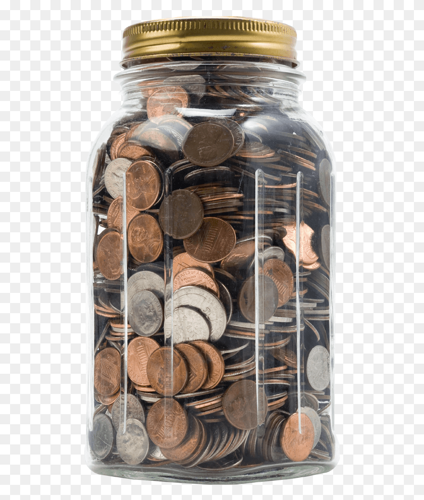 509x930 Packed In A Jar Of Coins Images Background Coins In A Jar Transparent, Coin, Money, Nickel HD PNG Download