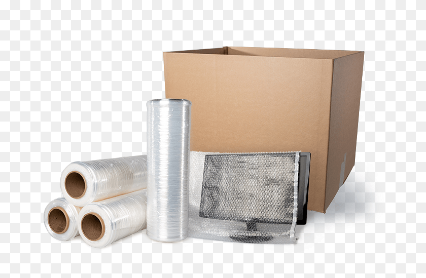 688x489 Packing Supplies Pipe, Box, Plastic Wrap, Cardboard HD PNG Download