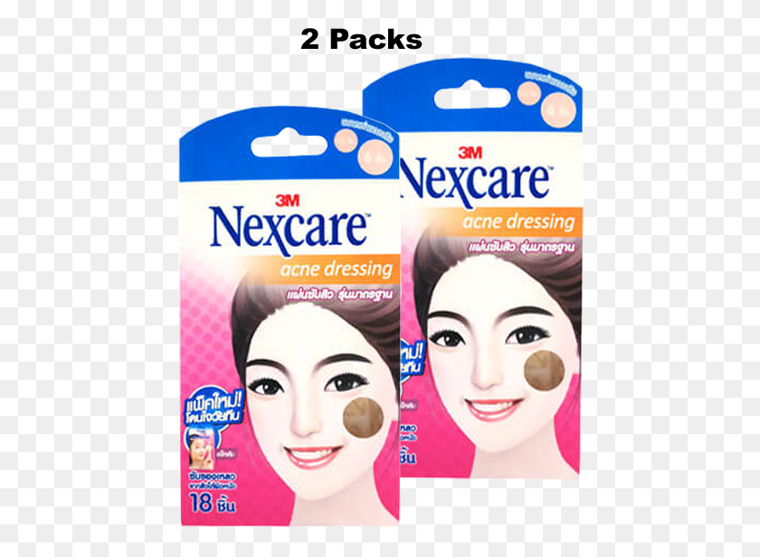 450x556 Packs X 18pcs 3m Nexcare Acne Care Dressing Pimple Nexcare, Head, Flyer, Poster HD PNG Download