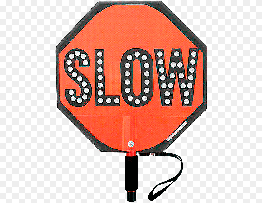 490x652 Paddle Stop Slow Flashing Led Hand Held Sign 18 Inch, Road Sign, Symbol, Stopsign PNG