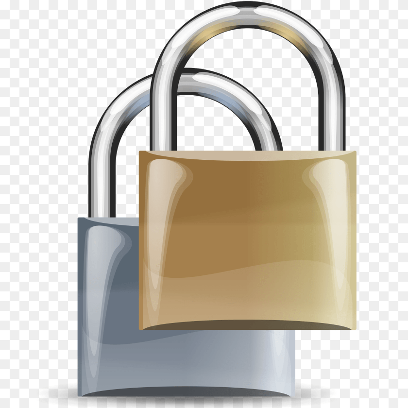 Padlock Silver Medium And Bronze Lock Clipart PNG