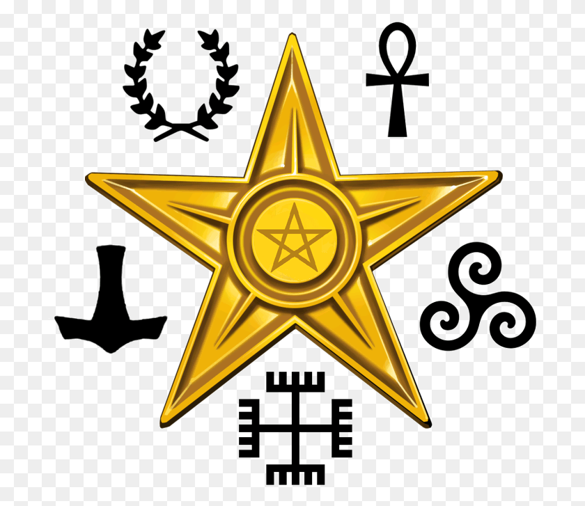702x667 Pagan Barnstar Pagan, Cross, Symbol, Star Symbol HD PNG Download
