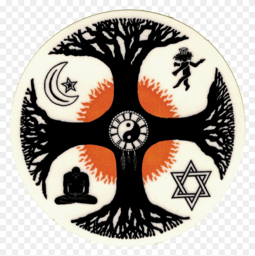 952x955 Pagan Wiccan Mini Stickers Единство Мировой Религии, Башня С Часами, Башня, Архитектура Hd Png Скачать