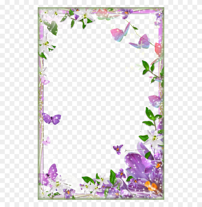 526x800 Page Border Designs Flowers Flower, Graphics, Floral Design HD PNG Download