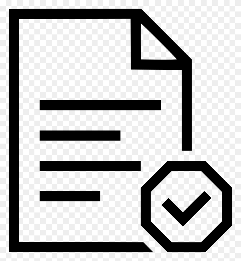 900x980 Page Paper Complete Finished Paper With Check Mark, Symbol, Number, Text HD PNG Download